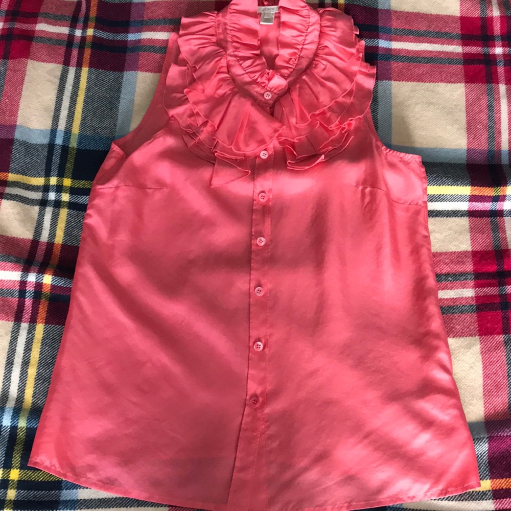 J.Crew Silk Kelsey Ruffle Top